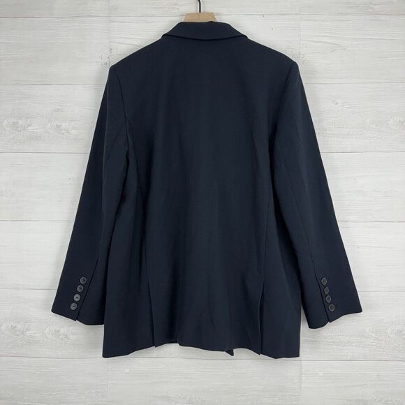 Anthropologie Maeve Double Breasted Blazer Women 16P Navy Oversized Office - Picture 7 of 16